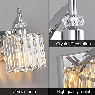 4 Light Crystal Bathroom Vanity Wall Lamp For Indoor Use