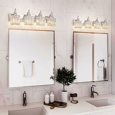 4 Light Crystal Bathroom Vanity Wall Lamp For Indoor Use