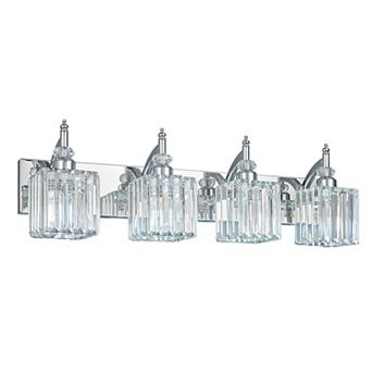 ZLAIQB 28.34" 4-Light Modern Crystal Bathroom Wall Sconce