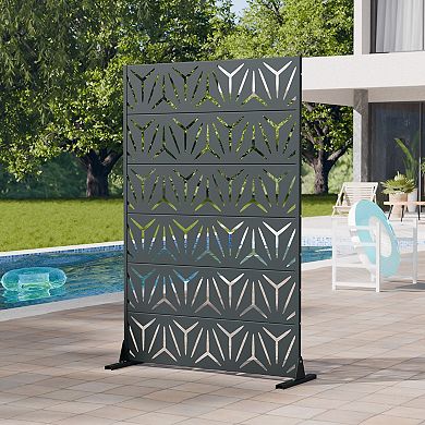 6 x 4 ft Outdoor Screen Enclosures Gray Star Shaped Rectangular Galvanized Steel Panels