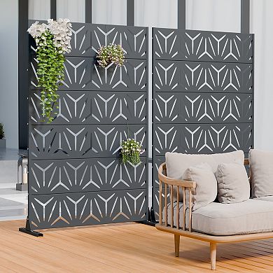6 x 4 ft Outdoor Screen Enclosures Gray Star Shaped Rectangular Galvanized Steel Panels