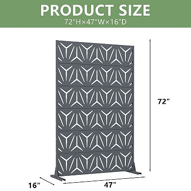 6 x 4 ft Outdoor Screen Enclosures Gray Star Shaped Rectangular Galvanized Steel Panels