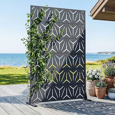 6 x 4 ft Outdoor Screen Enclosures Gray Star Shaped Rectangular Galvanized Steel Panels