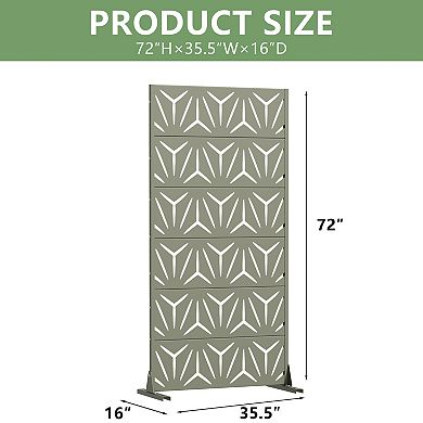 6 x 3 ft Outdoor Screen Enclosures Starry Geometric Rectangular Galvanized Steel Panels