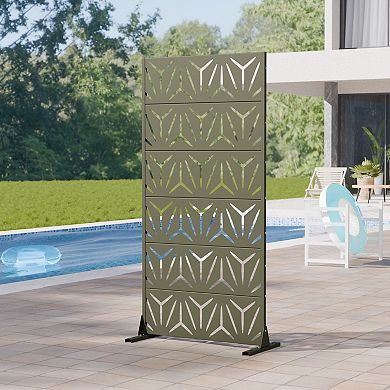 6 x 3 ft Outdoor Screen Enclosures Starry Geometric Rectangular Galvanized Steel Panels