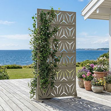6 x 3 ft Outdoor Screen Enclosures Starry Geometric Rectangular Galvanized Steel Panels