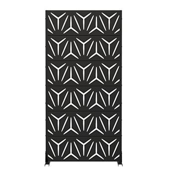 6 x 3 ft Outdoor Screen Enclosures Starry Geometric Rectangular Galvanized Steel Panels