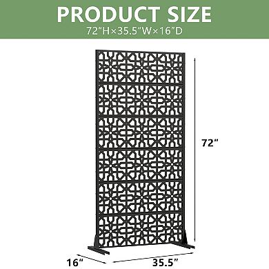 6 x 3 ft Outdoor Screen Enclosures Starry Geometric Rectangular Galvanized Steel Panels