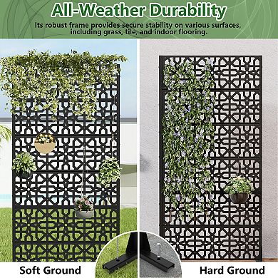 6 x 3 ft Outdoor Screen Enclosures Starry Geometric Rectangular Galvanized Steel Panels