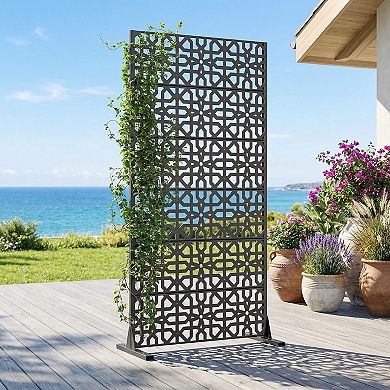 6 x 3 ft Outdoor Screen Enclosures Starry Geometric Rectangular Galvanized Steel Panels