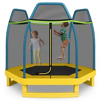 Heavy Duty Kids Trampoline with Enclosure Net for Indoor Outdoor Use