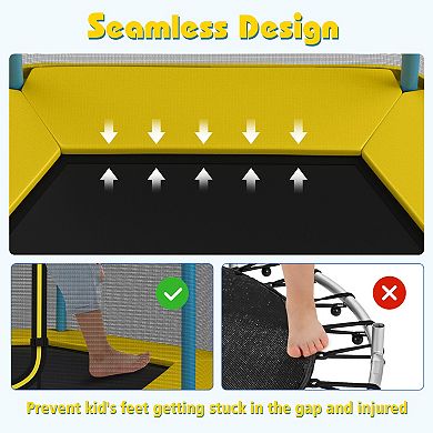 Heavy Duty Kids Trampoline with Enclosure Net for Indoor Outdoor Use