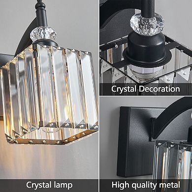 3 Light Crystal Bathroom Vanity Wall Lamp For Indoor Use