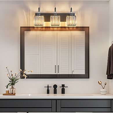 3 Light Crystal Bathroom Vanity Wall Lamp For Indoor Use