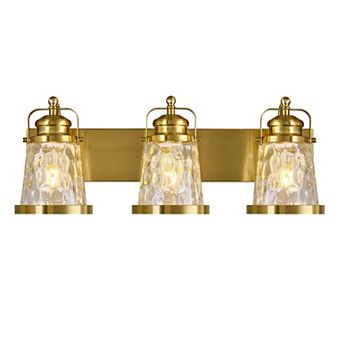 3 Light Modern Industrial Vanity Lamp with Glass Mirror Mount