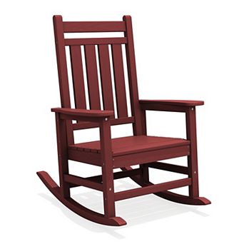 HDPE Frame Oversized Outdoor Rocking Chair for Adults All-Weather HDPE Porch Rocker with 21.06W Seat