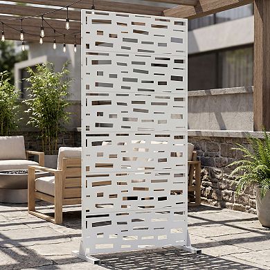 6 x 3 ft Outdoor Screen Enclosures White Irregular Rectangular Galvanized Steel Panels
