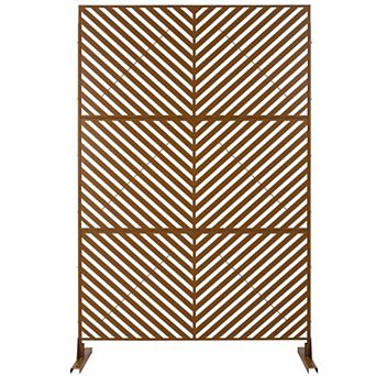 TOEMOA Freestanding Metal Privacy Screen for Indoor & Outdoor Use