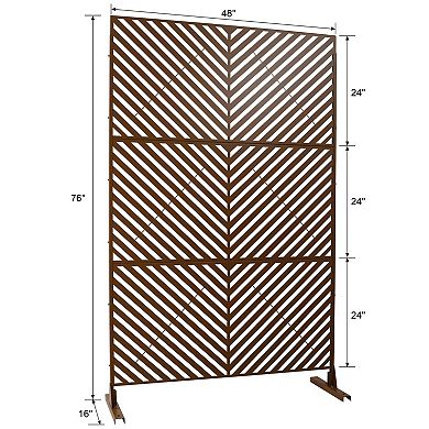 TOEMOA Freestanding Metal Privacy Screen for Indoor & Outdoor Use