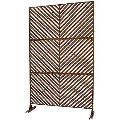 TOEMOA Freestanding Metal Privacy Screen for Indoor & Outdoor Use