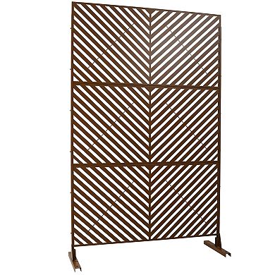 TOEMOA Freestanding Metal Privacy Screen for Indoor & Outdoor Use