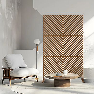 TOEMOA Freestanding Metal Privacy Screen for Indoor & Outdoor Use