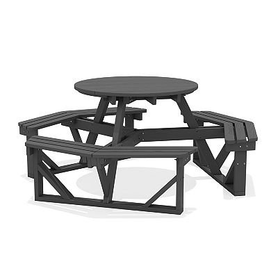 35.43'' L Integrated Round Picnic Table