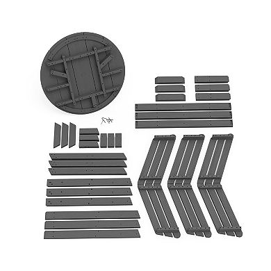 35.43'' L Integrated Round Picnic Table