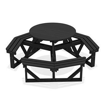 35.43'' L Integrated Round Picnic Table