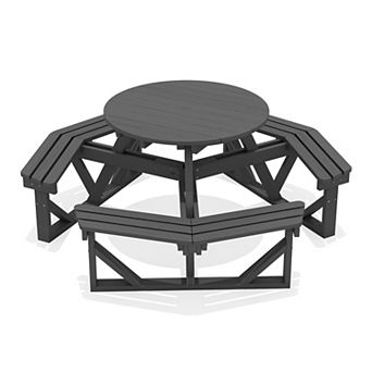 35.43'' L Integrated Round Picnic Table
