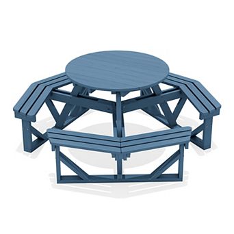 35.43'' L Integrated Round Picnic Table