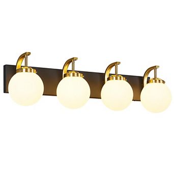 4-Light Modern Vanity Wall Lamp with Glass Globe Shade Multi-room Indoor Lighting Fixture