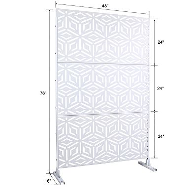 TOEMOA Freestanding Indoor Outdoor Privacy Screen Decorative Patio Divider Fence