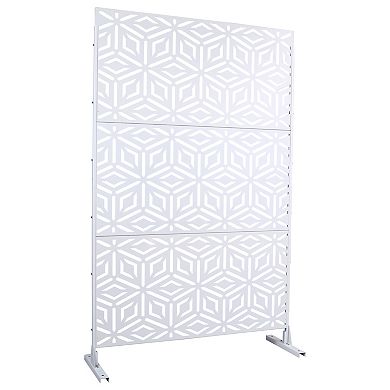 TOEMOA Freestanding Indoor Outdoor Privacy Screen Decorative Patio Divider Fence