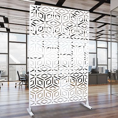 TOEMOA Freestanding Indoor Outdoor Privacy Screen Decorative Patio Divider Fence