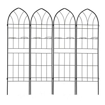 Loheer 4 Pack Metal Garden Trellis for Climbing Plants Outdoor Flower Support
