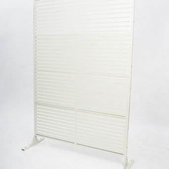 TOEMOA Freestanding Slatted Outdoor Privacy Screen Patio Divider for Yard Balcony Deck