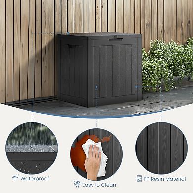 YIORTWO 31 Gallon Deck Box Outdoor Storage Waterproof Lockable Resin Box