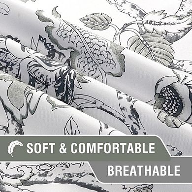 Floral Blackout Curtains 2 Panels, Thermal Insulated, Room Darkening Drapes