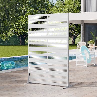 6 x 4 ft Outdoor Screen Enclosures Brown Brick Pattern Rectangular Galvanized Steel Panels