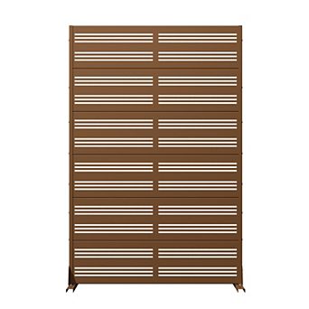 6 x 4 ft Outdoor Screen Enclosures Brown Brick Pattern Rectangular Galvanized Steel Panels