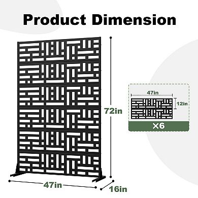 6 x 4 ft Outdoor Screen Enclosures White Interlocking Grid Rectangular Galvanized Steel Panels