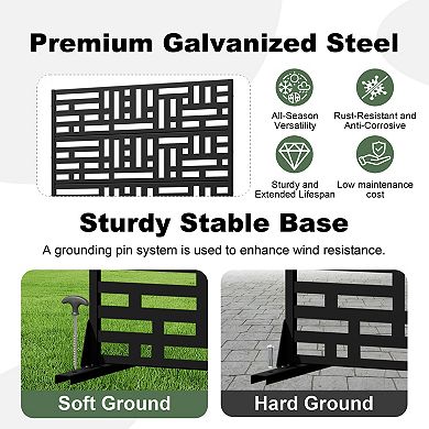 6 x 4 ft Outdoor Screen Enclosures White Interlocking Grid Rectangular Galvanized Steel Panels