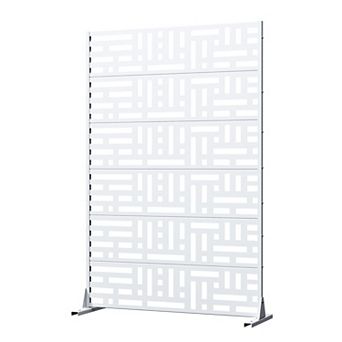 6 x 4 ft Outdoor Screen Enclosures White Interlocking Grid Rectangular Galvanized Steel Panels