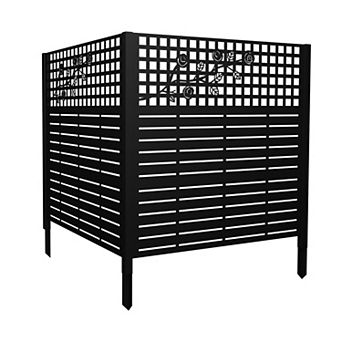 TOEMOA 2-Panel Outdoor Metal Privacy Screen Multi-Purpose Enclosure Fencing