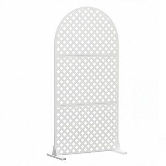 6 x 3 ft Outdoor Screen Enclosures Three White Laurence Arched Galvanized Steel Panels