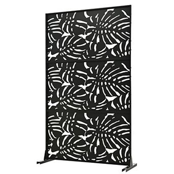 TOEMOA Freestanding Metal Privacy Screen Decorative Indoor Outdoor Divider for Patio Balcony Garden