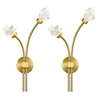 Two Piece Luxury Crystal LED Wall Light Neutral Glow Indoor Multi Scene Lighting