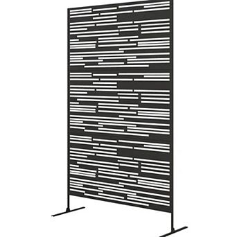 TOEMOA Decorative Metal Outdoor Privacy Screen Trellis with Stand for Patio Yard Garden