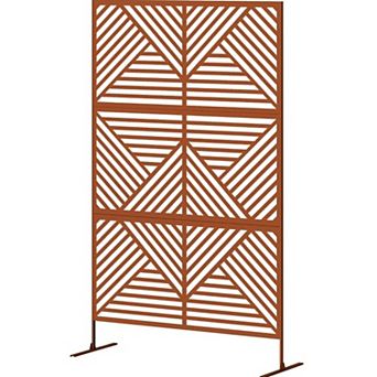 TOEMOA Decorative Metal Outdoor Privacy Screen Trellis with Stand for Patio Yard Garden